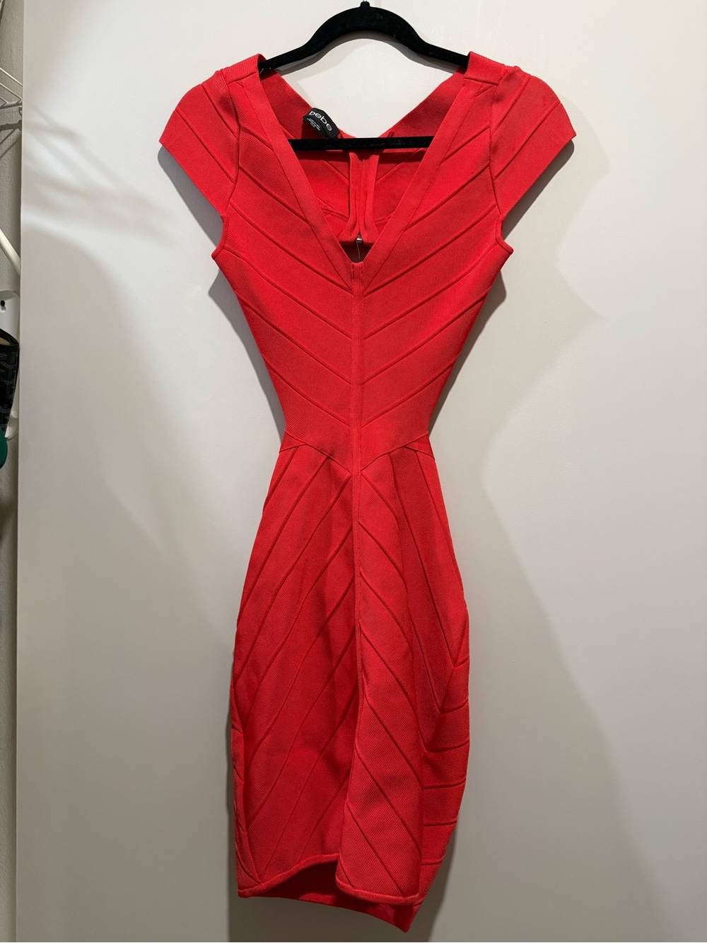 Bebe Ribbed Bodycon Dress with Zip